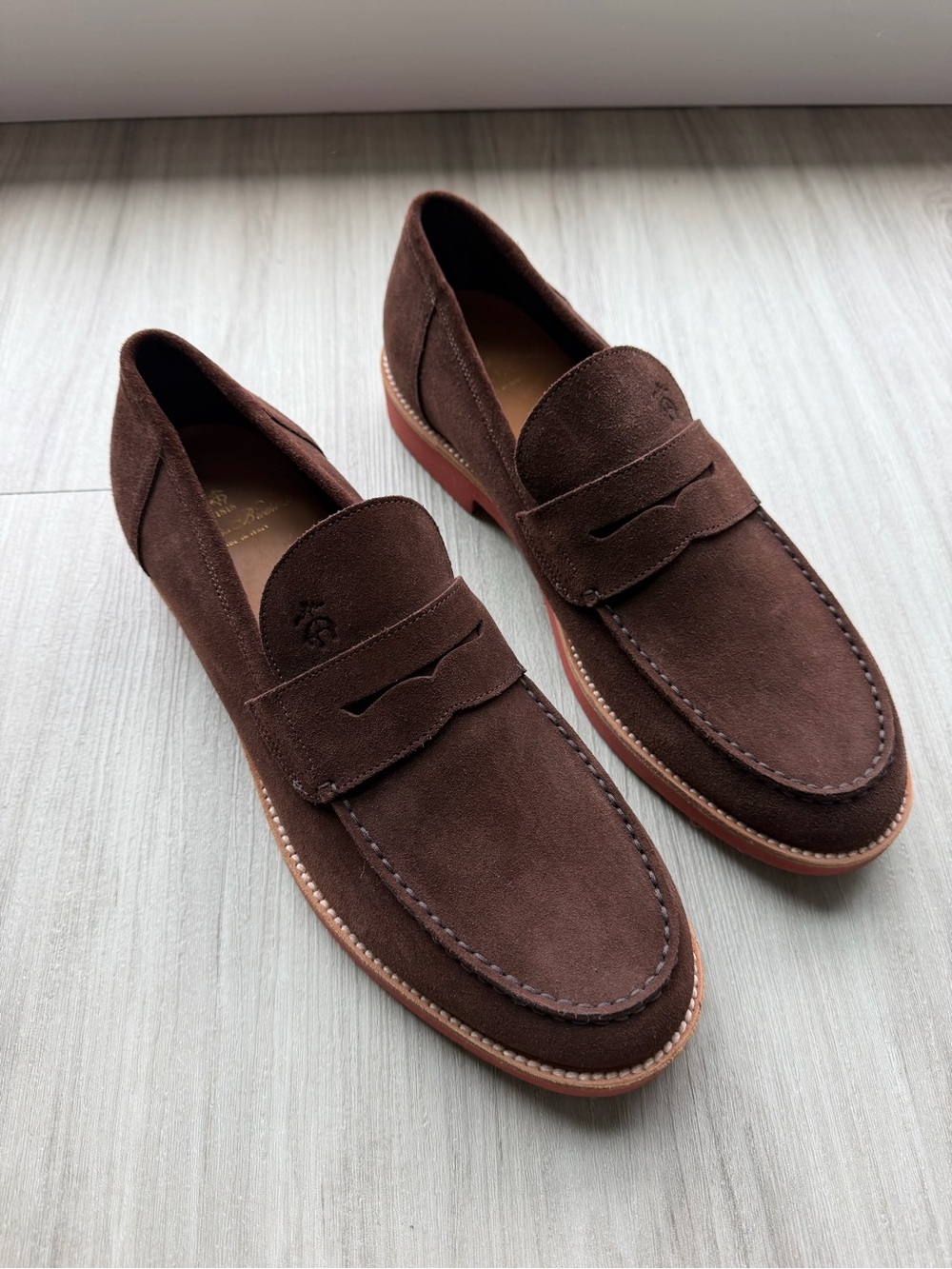 Brooks Brothers Dark Brown Suede Penny Loafers